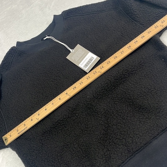 NWT Everlane XS, S The ReNew Fleece Oversized Crew Black Teddy Sweatshirt - Picture 6 of 9